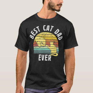 Der beste Katze-Vater je gibt Vatertag Retro Sun K T-Shirt