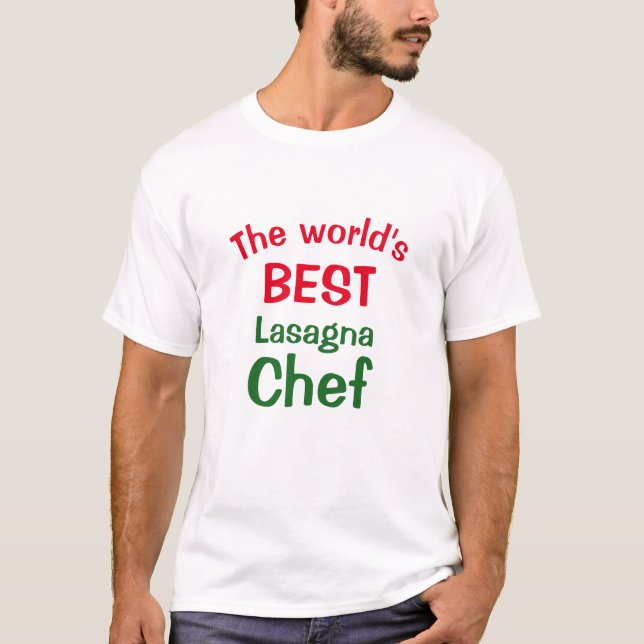 Der beste Lasagna-Koch    der Welt - Rot-Weiß T-Shirt (Vorderseite)