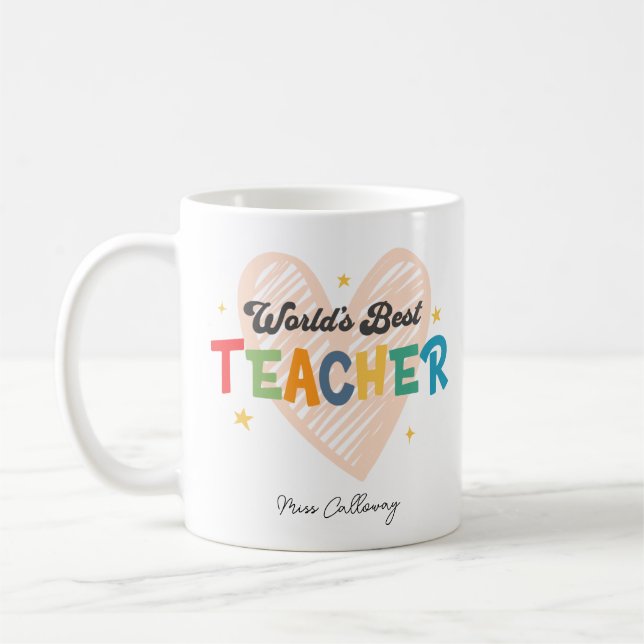 Der beste Lehrer der personalisierten Welt Kaffeetasse (Links)