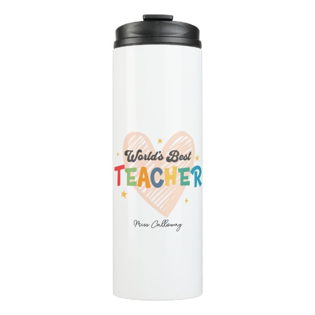 Der beste Lehrer der personalisierten Welt Thermosbecher (Vorderseite)