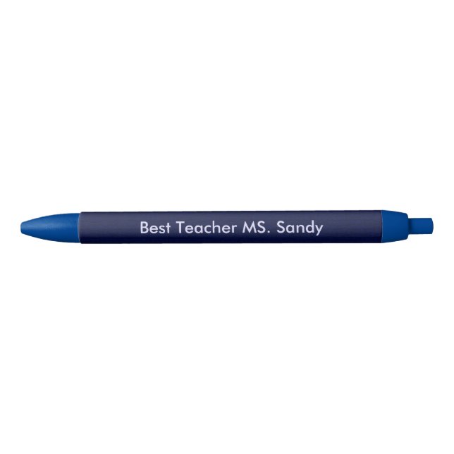 Der beste Lehrer Name Blue Textured Kugelschreiber (Vorderseite)
