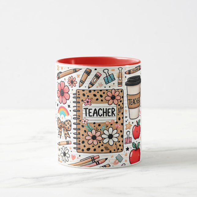 Der beste Lehrer personalisierter Wrap Tasse (Zentrum)