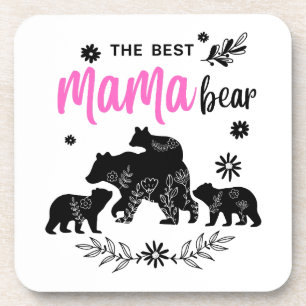 Der beste Mama-Bär mit drei Bärenjungen Getränkeuntersetzer