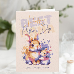 Der beste Mama-Rabbit-Personalisierte Muttertag Feiertagskarte