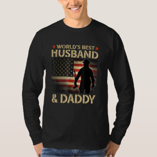 Der beste Mann und Papa der Welt, Fireman Us Flag T-Shirt