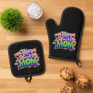 Der beste Mutter Style Graffiti Ofenhandschuh & Topflappen-Set