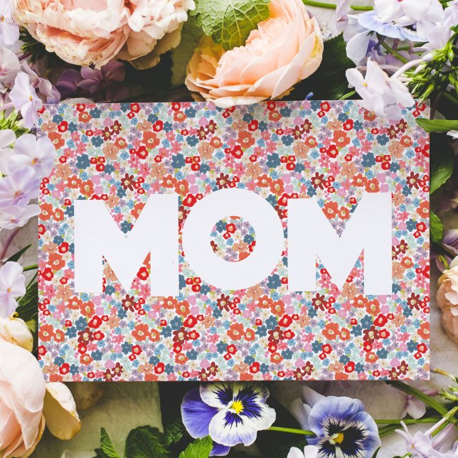 Der beste Muttertag für jede Mama Karte (Bright and colorful floral Best Ever MOM Mother's Day greeting card.)