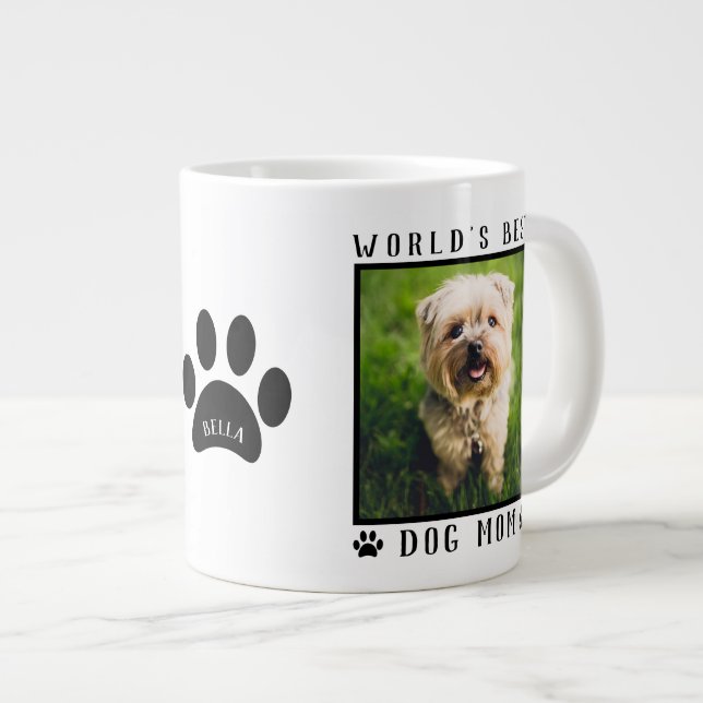 Der beste Name der Mama der Welt Paw Prints Pet Fo Jumbo-Tasse (Vorderseite Rechts)