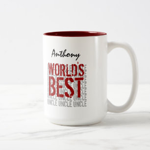 Der beste Onkel individueller Name V2 der Welt Zweifarbige Tasse