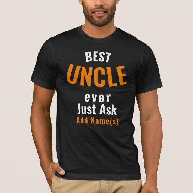 Der beste Onkel je. Personalisiere T-Shirt (Vorderseite)