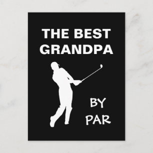 Der beste Opa Durch Par Golf Opa Golfspieler Worts Postkarte