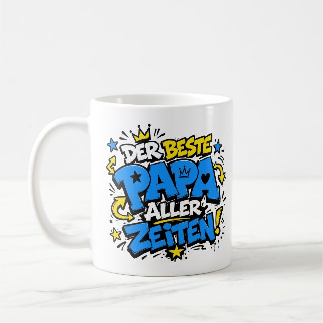 der beste papa aller zeiten 8 graffiti kaffeetasse (Links)