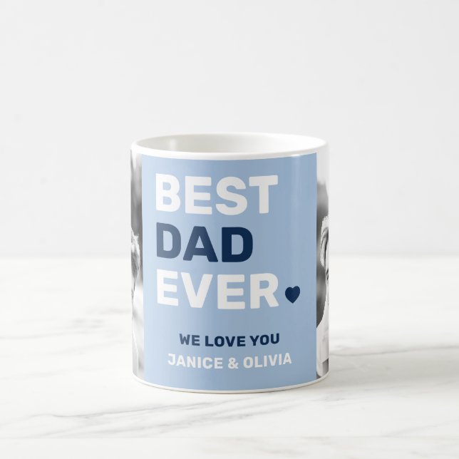 Der beste Papa aller Zeiten, blaue Väter im Foto Kaffeetasse (Mittel)