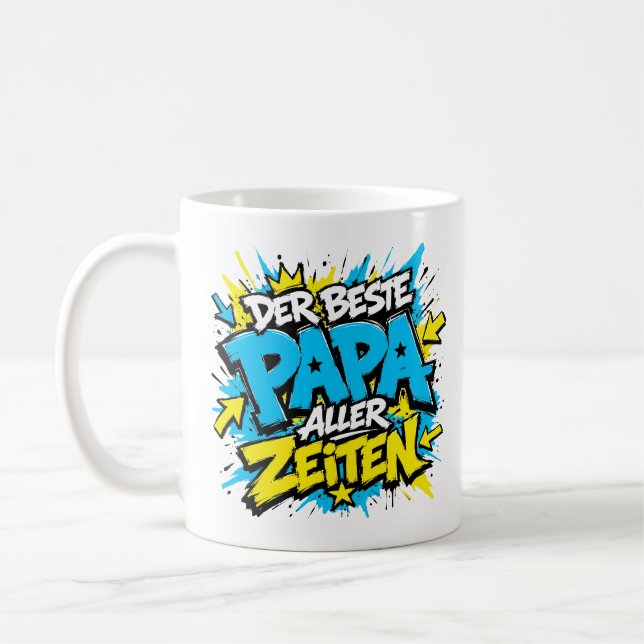 der beste papa aller zeiten graffiti 11 kaffeetasse (Links)