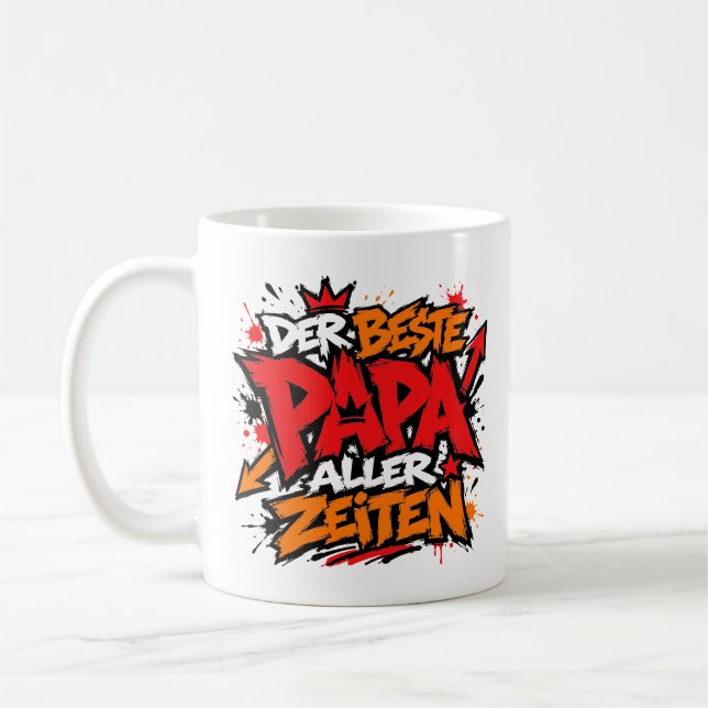 der beste papa aller zeiten graffiti 1 kaffeetasse (Links)