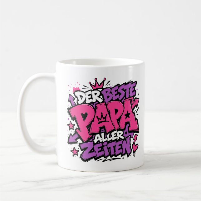 der beste papa aller Zeiten graffiti 7 Kaffeetasse (Links)