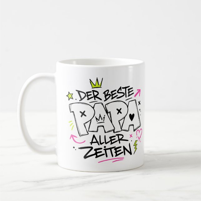 der beste papa aller zeiten graffiti 9 kaffeetasse (Links)