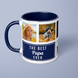 Der beste Papa aller Zeiten Navy Blau Collage Benu Tasse