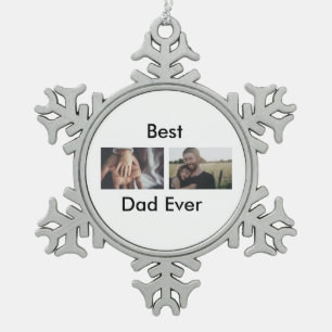 Der beste Papa je glücklich Vater den Tag mit dein Schneeflocken Zinn-Ornament