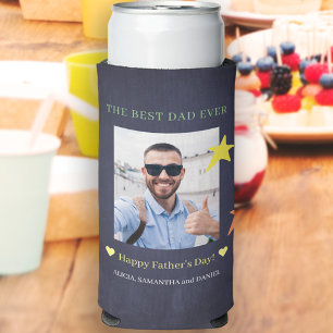 Der beste Papa je kundenspezifisches Foto Vatertag Selters Dosenkühler
