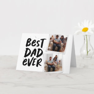 Der beste Papa je trendy zwei Foto schwarzen Vater Karte