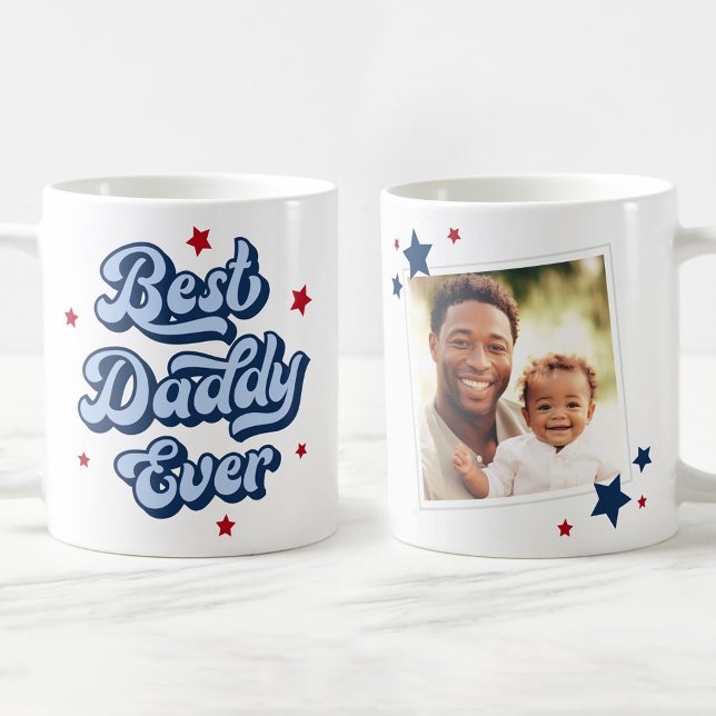 Der beste Papa je Vater Foto rot Kaffeetasse (Von Creator hochgeladen)
