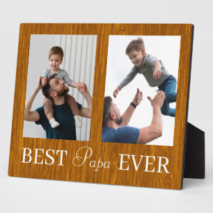 Der beste Papa je Vatertag 2 Foto Collage Plaque Fotoplatte