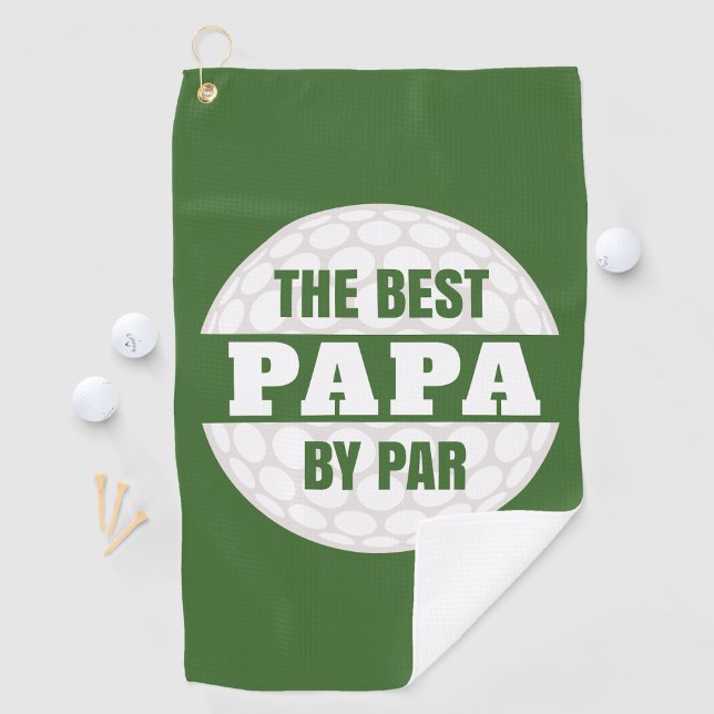 Der beste Papa von Par Golfers Funny Pub Golfhandtuch (Best Papa by Par Golf Towel )