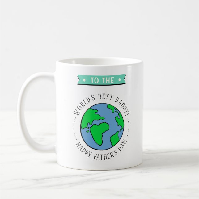 Der beste Papa-Whimsy-Globe-Vater der Welt Kaffeetasse (Links)