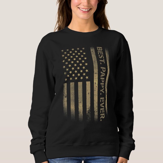 Der beste Pappy je American Usa Grunge Flag Vater Sweatshirt (Vorderseite)