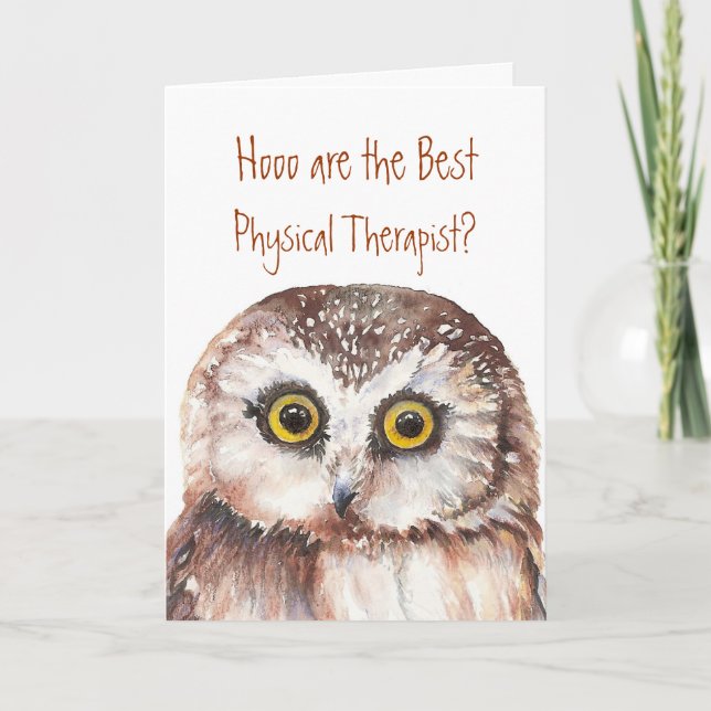 Der beste Physiotherapeut Wise Owl Spaß Karte (Vorderseite)