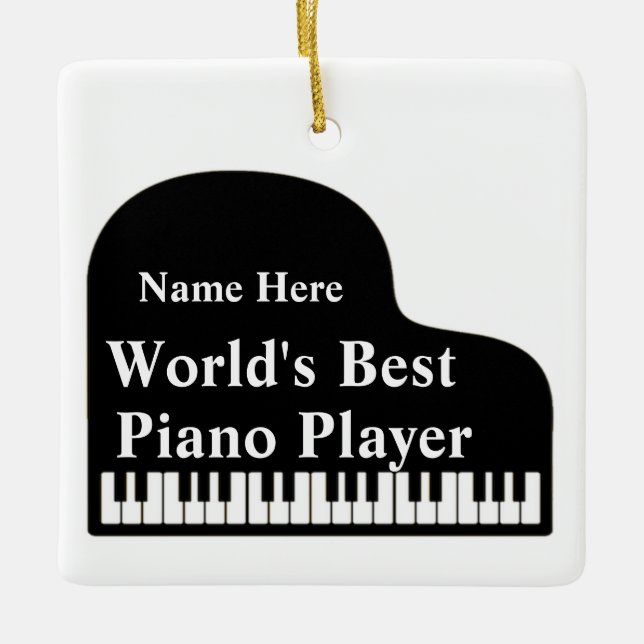 Der beste Piano-Spieler der Welt Keramikornament (Vorderseite)