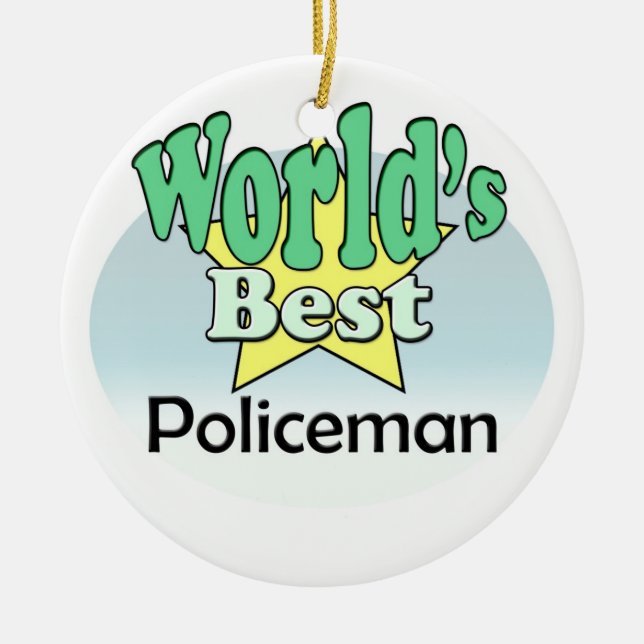 Der beste Polizist der Welt Keramikornament (Vorne)