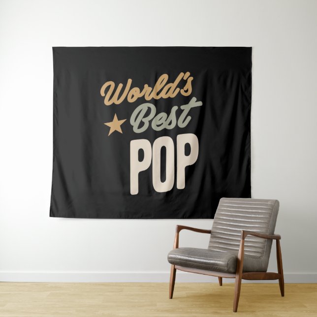 Der beste Pop der Welt - Geschenke von Vater und G Wandteppich (Beispiel (Horizontal))