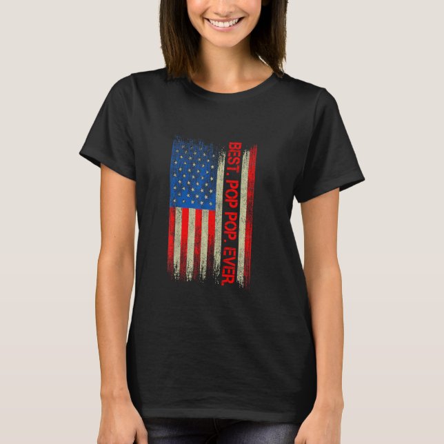Der beste Pop Pop je Amerika Flagge für Männer Vat T-Shirt (Vorderseite)