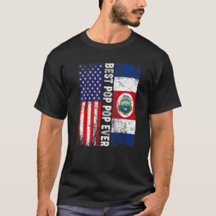 Der beste Pop Pop je Vatertag Costa Rica US Flagge T-Shirt