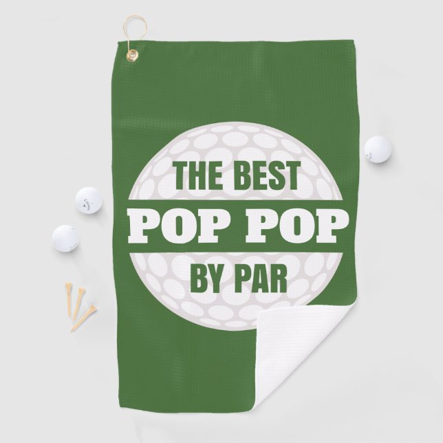 Der beste Pop Pop von Par Golfers Funny Pub Golfhandtuch (Insitu)