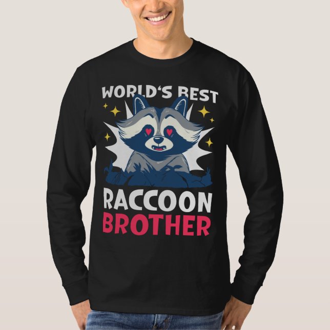 Der beste Raccoon-Bruder der Welt mit einem Raccoo T-Shirt (Vorderseite)
