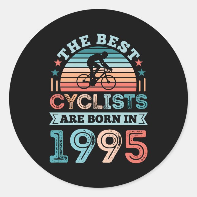 Der beste Radfahrer Geboren 1995 Runder Aufkleber (Vorderseite)