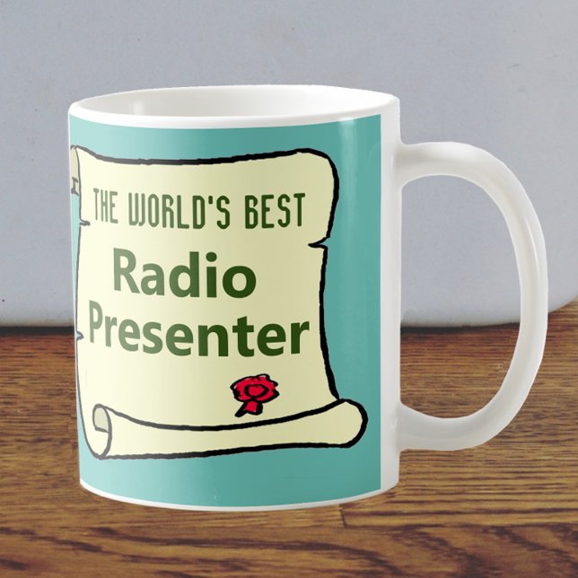 Der beste Radiomoderator der Welt. Kaffeetasse (Von Creator hochgeladen)