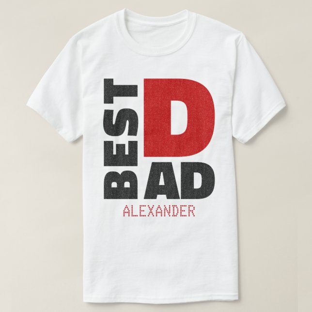 Der beste Red Black Glitzer-Name für den Vater T-Shirt (Design vorne)