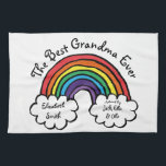Der beste Regenbogen der Großmutter Geschirrtuch<br><div class="desc">Personalisieren Sie für Ihre spezielle Oma,  Großmutter,  Granny,  Nan,  Nanny,  um ein einzigartiges Geschenk für Geburtstage,  Weihnachten,  Muttertag,  Babyduschen,  oder jeden Tag,  den Sie gewollt,  um zu zeigen,  wie viel sie zu Ihnen bedeutet. Eine perfekte Art,  ihr zu zeigen,  wie phantastisch sie jeden Tag ist. von Thisisnotme© entwickelt</div>