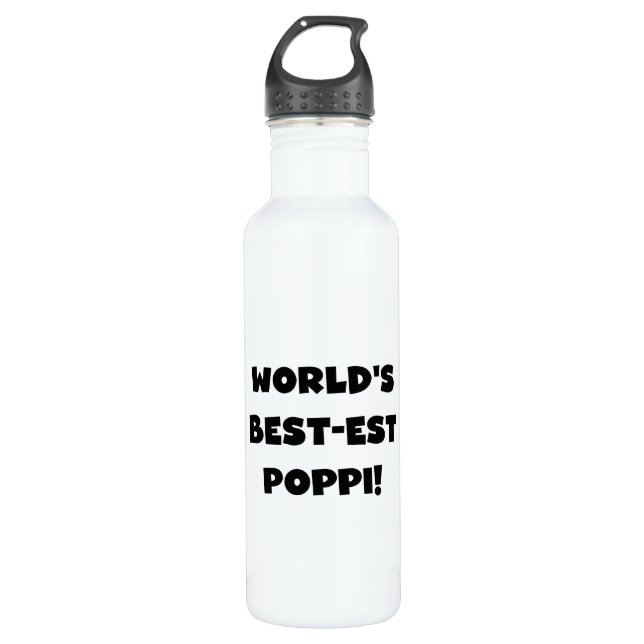 Der beste schwarze Poppi-Text der Welt Trinkflasche (Vorderseite)