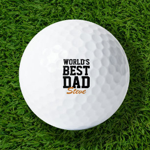 Der beste Schwarze und Orangene Vatertag der Welt Golfball