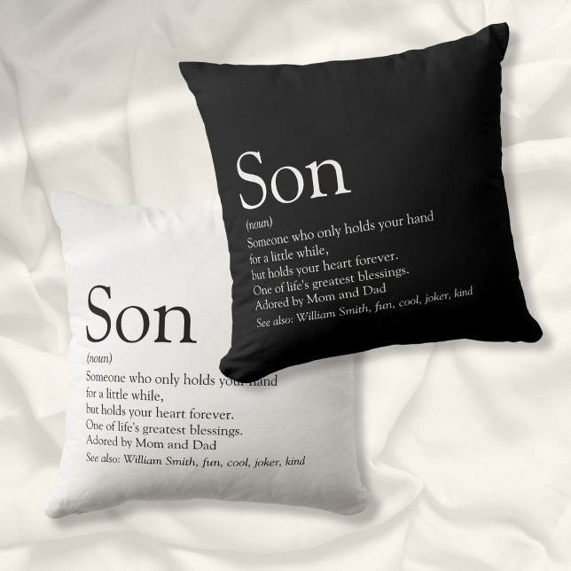Der beste Sohn je definiert Schwarz und Weiß Spaß Kissen (Best Son Ever Definition Black and White Fun Throw Pillow)