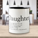 Der beste Spaß der Welt je - Definition Moderner S Zweifarbige Tasse<br><div class="desc">Personalisieren Sie für Ihre spezielle Tochter oder Hija (groß oder klein),  um ein einzigartiges Geschenk zu schaffen. Ein perfekter Weg,  ihr zu zeigen,  wie phantastisch sie jeden Tag ist. Entwickelt von Thisisnotme©</div>