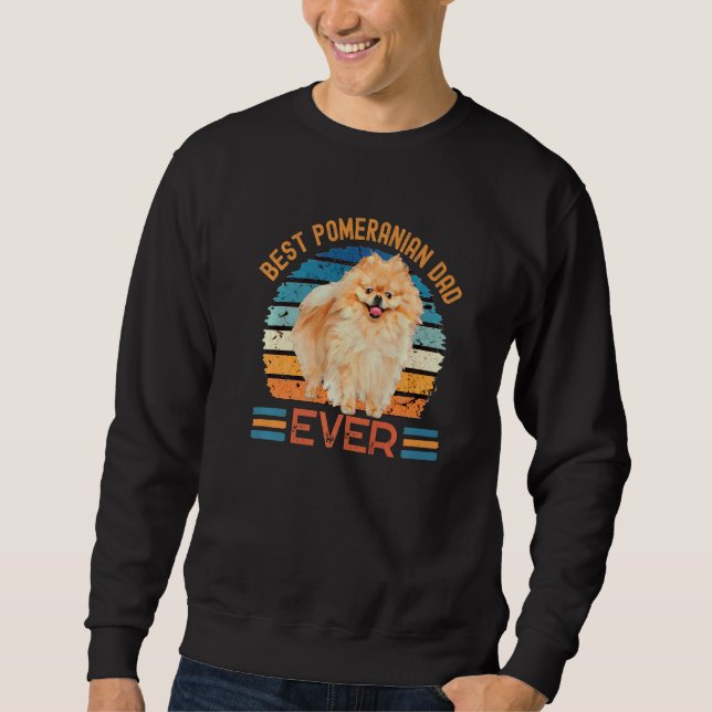 Der beste Spitz Vater je Hund Vatertag Sweatshirt (Vorderseite)
