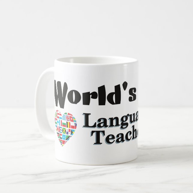 Der beste Sprachlehrer der Welt Kaffeetasse (Vorderseite Links)