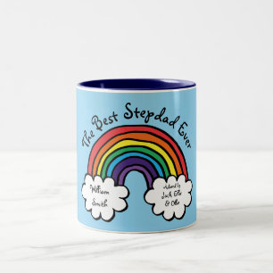 Der beste Stepdad je Stepfather Rainbow Blue Zweifarbige Tasse
