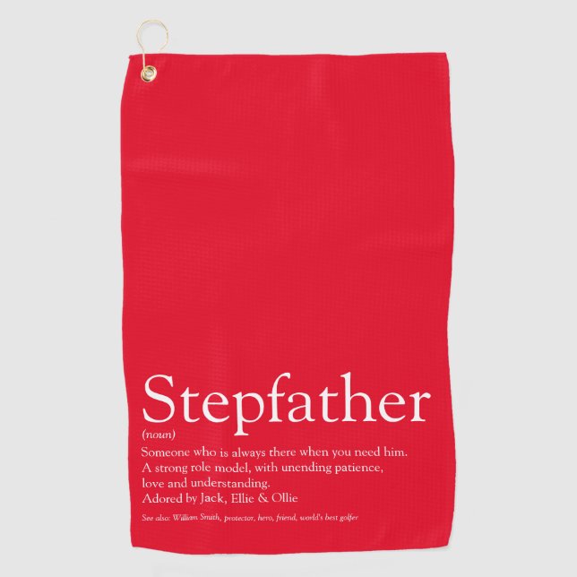 Der beste Stepfather Stepdad der Red Cool World Golfhandtuch (Vorderseite)